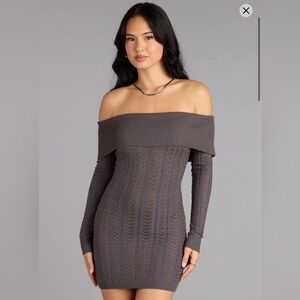 Cozy Allure Cable Knit Mini Dress